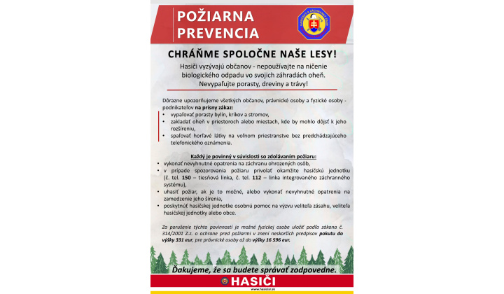 Opatrenia a základné požiadavky na zabezpečenie ochrany lesov pred požiarmi
